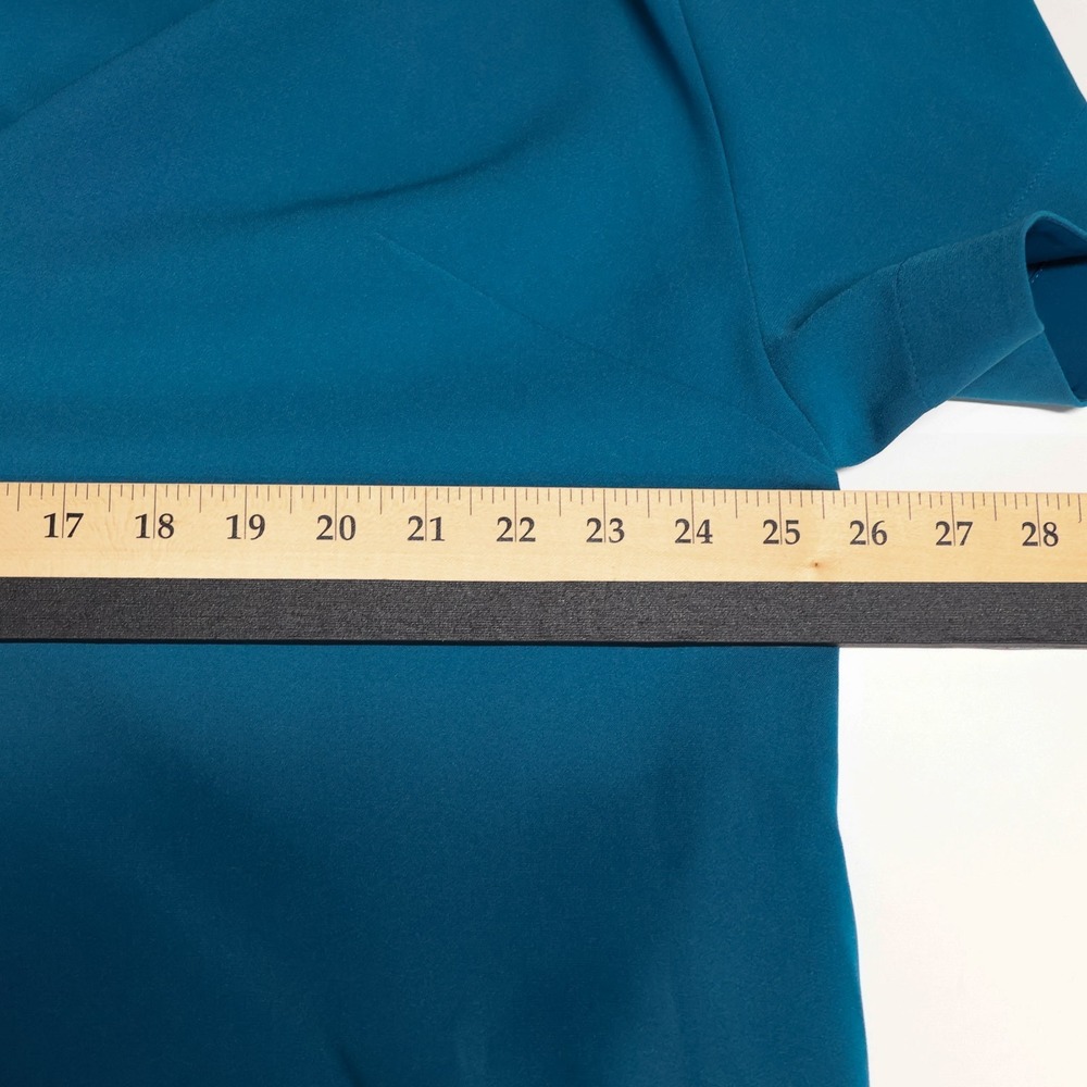 Lafayette 148 Blue Shift Dress Womens 2X Collard 3/4 Sleeve Minimalist Lagenlook - Picture 8 of 9